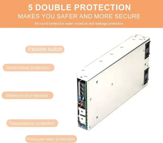 Alt view image 5 of 7 - RSP-750-24 750W 24V 31.3A Industrial Power Supply, 90.5% High Efficiency, 90-264VAC Wide Input, Active PFC, Overload/Overvoltage/Short Circuit Protection, Rugged & Compact