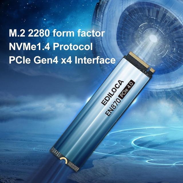 Alt view image 2 of 7 - EN870 SSD 2TB PCIe Gen4, Up to 7300MB/s, 3D TLC NAND Flash, NVMe M.2 2280, Dynamic SLC Cache, Internal Solid State Drive, Compatible with PS5 and PC