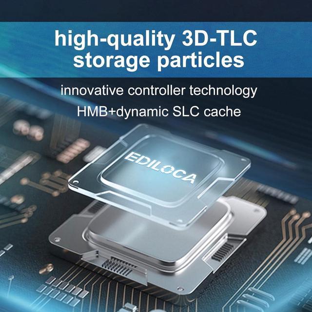 Alt view image 4 of 7 - EN870 SSD 2TB PCIe Gen4, Up to 7300MB/s, 3D TLC NAND Flash, NVMe M.2 2280, Dynamic SLC Cache, Internal Solid State Drive, Compatible with PS5 and PC