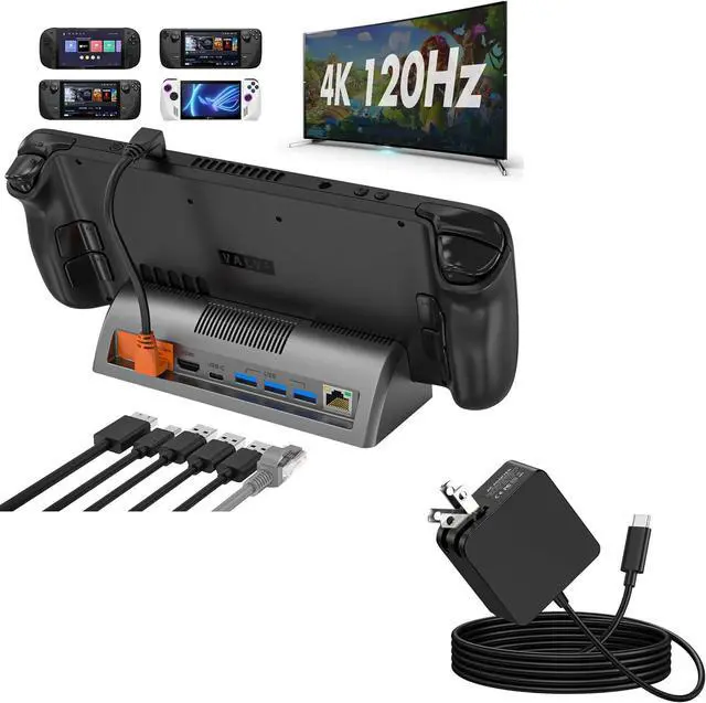 Main image of Steam Deck Dock, 4K@120Hz HDMI Display Output, Gigabit Ethernet, 3 USB 3.0 Ports, Black
