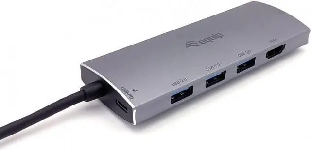 Alt view image 4 of 6 - Equip USB-C Male (Thunderbolt 3 Compatible) 7 in 1 Multifunctional Adapter/Docking Station