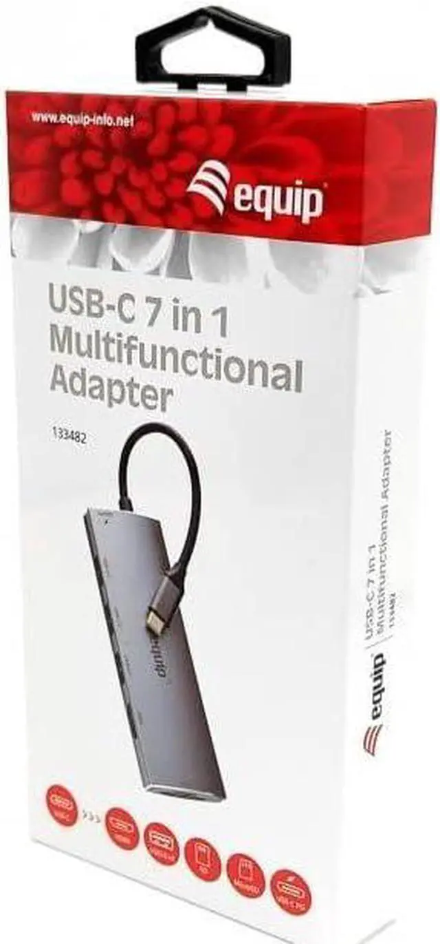 Alt view image 5 of 6 - Equip USB-C Male (Thunderbolt 3 Compatible) 7 in 1 Multifunctional Adapter/Docking Station
