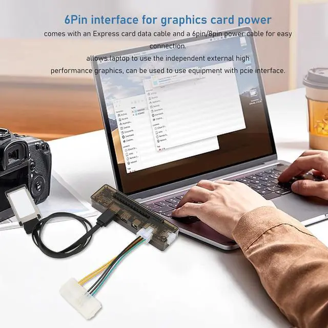 Alt view image 2 of 7 - Laptop External Independent Video Card Dock, Laptop Graphics Card Dock 6Pin Express Card Interface EXP GDC Power for Server Computing