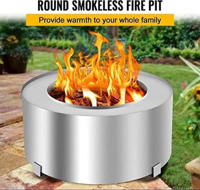 Alt view image 3 of 7 - Smokeless Fire Pit, Stainless Steel Stove Bonfire, Large Diameter Wood Burning Fire Pit, Outdoor Stove Bonfire Fire Pit, Portable Smokeless Fire Bowl for Picnic Camping Backyard,28.5 Inch