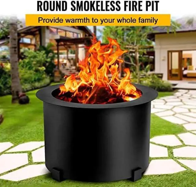 Alt view image 3 of 7 - Smokeless Fire Pit, Carbon Steel Stove Bonfire, Large Diameter Wood Burning Fire Pit, Outdoor Stove Bonfire Fire Pit, Portable Smokeless Fire Bowl for Picnic Camping Backyard,21.5 "