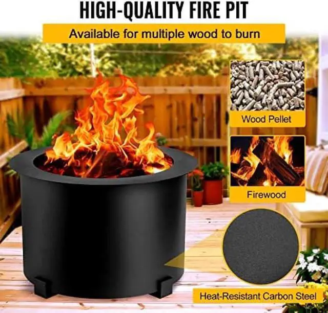 Alt view image 5 of 7 - Smokeless Fire Pit, Carbon Steel Stove Bonfire, Large Diameter Wood Burning Fire Pit, Outdoor Stove Bonfire Fire Pit, Portable Smokeless Fire Bowl for Picnic Camping Backyard,21.5 "