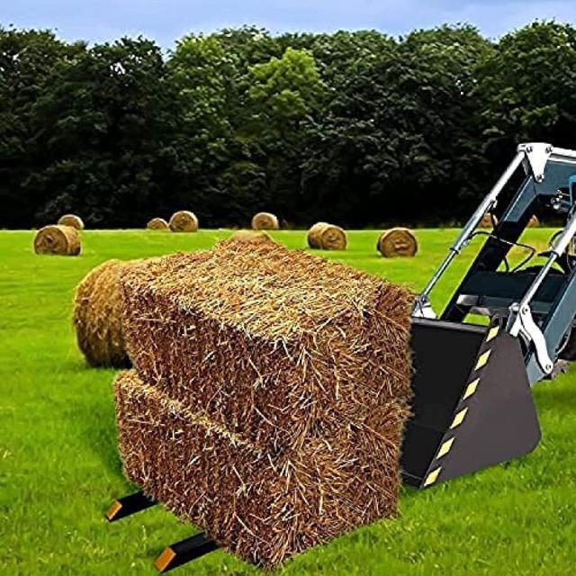 Alt view image 5 of 7 - 43''-60" Clamp On Pallet Forks, 4000 LBS Max Tractor Bucket Forks with Adjustable Stabilizer Bar, Heavy Duty Pallet Forks for Tractor Attachments, Skid Steer, Loader Bucket