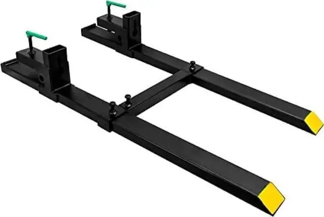 Main image of 4000 Lbs Clamp On Pallet Forks 60" Heavy Duty Pallet Forks with Adjustable Stabilizer Bar for Loader Bucket Skid Steer Tractor,60''with Stabilizer Bar 4000LBS