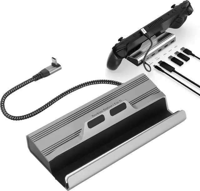 Alt view image 4 of 7 - Dock Stand for Steam Deck, 5 in 1 PD Power Supply with 3 USB3.0, 4K at 60Hz HD Multimedia Interface, 100WOutput, Gigabit Ethernet, Compatible with ROG Ally (V258A)