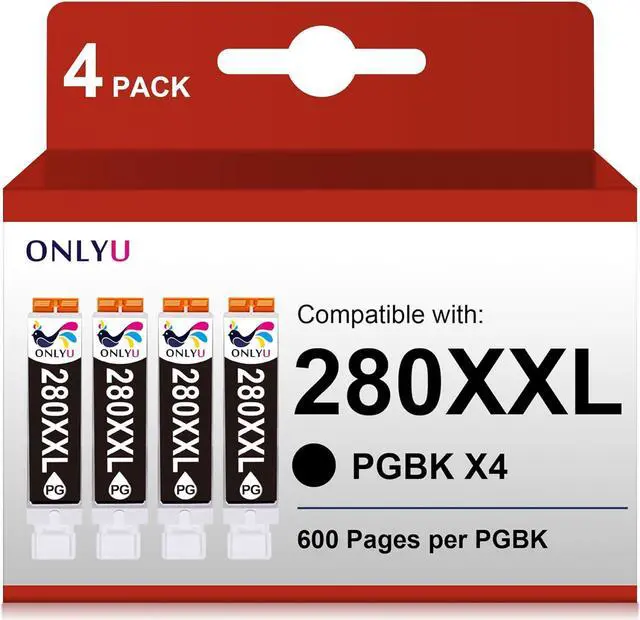 Main image of ONLYU Compatible Ink Cartridge for Canon 280 PGI-280 XXL Ink for PIXMA TR7520 TR8520 TS6120 TS6320 TS9120 TS9521C TS8120 TS8220 TS9520 Ink Printer (2 PGBK)