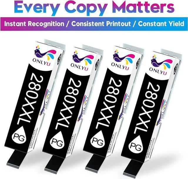 Alt view image 4 of 6 - ONLYU Compatible Ink Cartridge for Canon 280 PGI-280 XXL Ink for PIXMA TR7520 TR8520 TS6120 TS6320 TS9120 TS9521C TS8120 TS8220 TS9520 Ink Printer (2 PGBK)