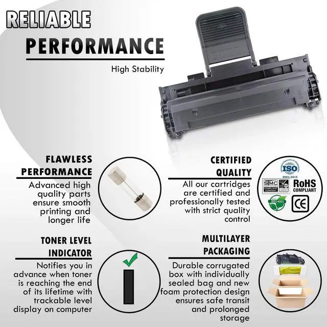 Alt view image 2 of 7 - Inkfirst® Toner Cartridge ML-2510 (ML-2510D3) Compatible Remanufactured for Samsung ML-2510 Black ML-2510 ML-2570 ML-2571N