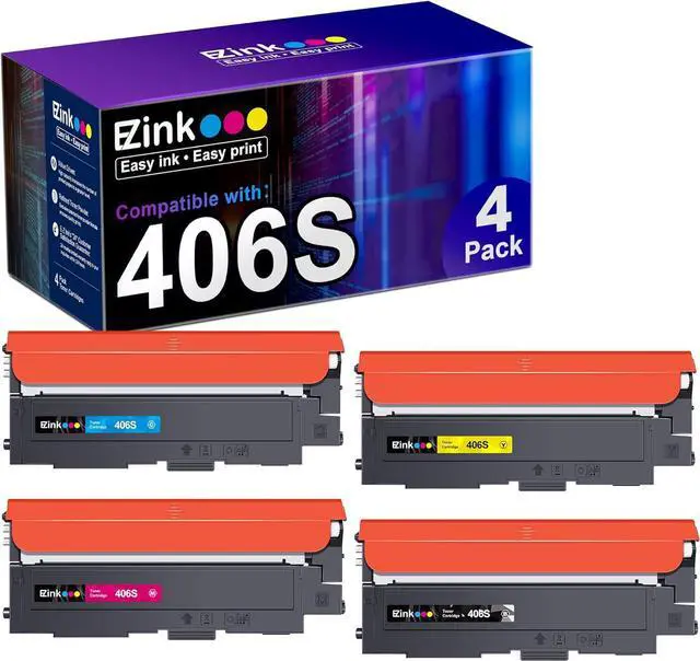 Main image of E-Z Ink (TM Compatible Toner Cartridge Replacement for Samsung 406 406S CLT-K406S CLT-C406S CLT-M406S CLT-Y406S to use with Xpress C460W C410W Printer(1 Black, 1 Cyan, 1 Magenta, 1 Yellow, 4 Pack)