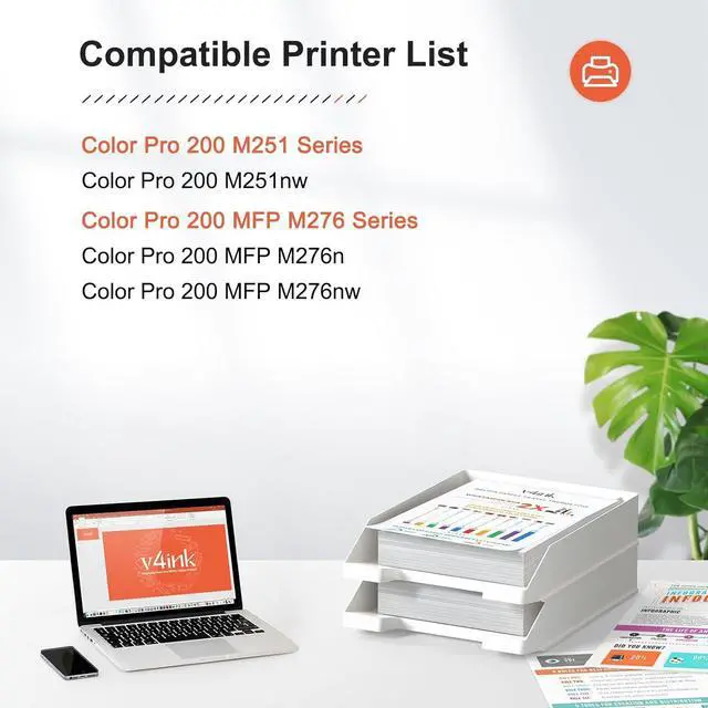 Alt view image 2 of 7 - v4ink Remanufactured Toner Cartridge Replacement for HP 131A 131X CF210A CF210X Canon 131 for use with HP Pro 200 Color M251nw, M251n, MFP M276nw, M276n , 5 Pack