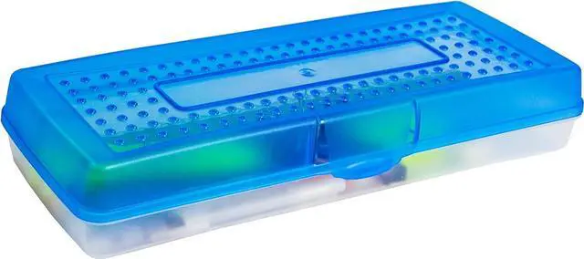 Alt view image 3 of 4 - Storex Stretch Pencil Box, 5.6 x 13.4 x 2.52 Inches, Blue, Case of 12 (61467U12C)