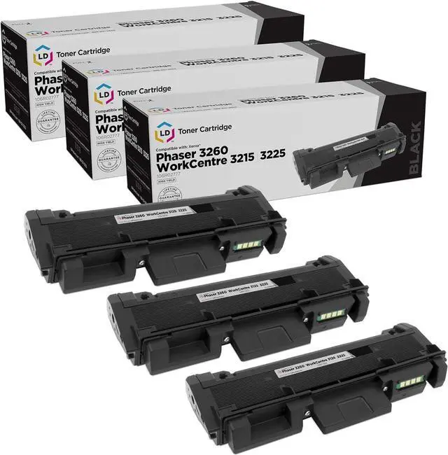 Main image of LD Compatible Toner Cartridge Replacement for Xerox Phaser 3260 & WorkCentre 3215 High Yield (Black, 3-Pack)