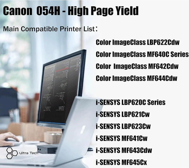 Alt view image 2 of 7 - Ultra Toner Compatible Replacement for Canon 054H Toner Cartridge Canon054 Black High Yield LBP620C LBP621cw LBP622cdw LBP623cw MF640c MF641cw MF642Cdw MF643cdw Imageclass MF644cdw MF645cx (1SET)