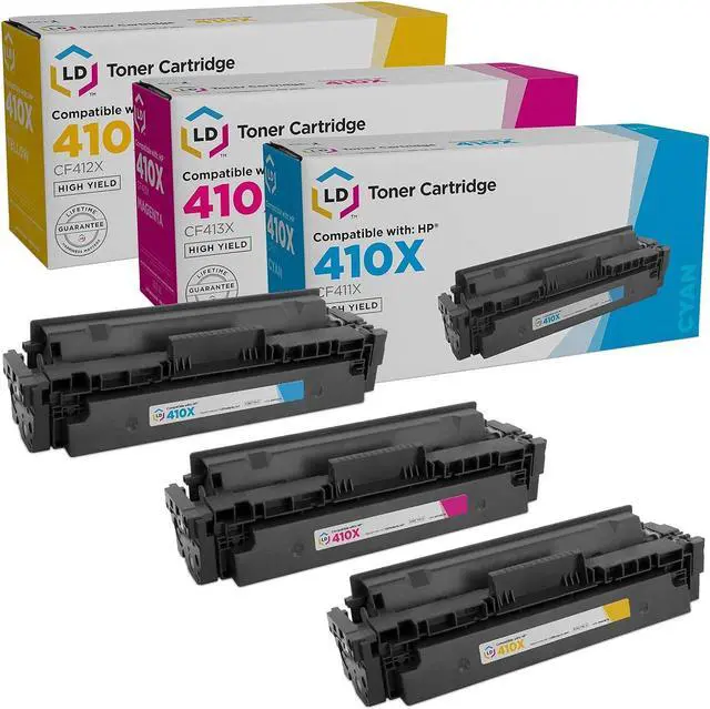 Main image of LD Products Compatible Toner Cartridge Replacement for HP 410X High Yield (Cyan, Magenta, Yellow, 3-Pack)
