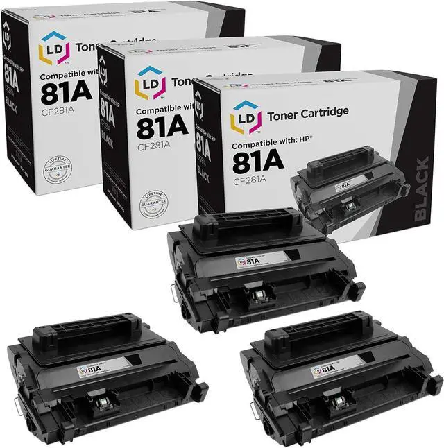 Main image of LD Products Compatible HP 81A CF281A Toner Cartridge Replacement for Laserjet Enterprise Flow MFP M630z M604dn M604n M605dh M605dn M605n M605x M606dn M606x M630dn M630f M630h M630 (Black, 3-Pack)
