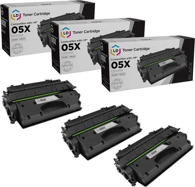 Main image of LD Compatible Toner Cartridge Replacement for HP 05X CE505X High Yield (Black, 3-Pack)