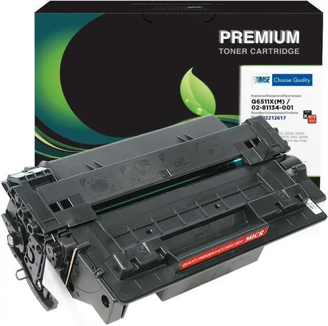 Main image of MSE Model MSE02212617 High Yield MICR Toner Cartridge; Replaces HP Q6511X (HP 11X), Troy 02-81134-001 OEM Cartridges; 12000 Pages Lifespan; Black