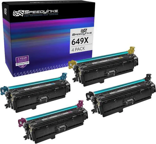Main image of Speedy Inks Remanufactured Toner Cartridge Replacement forHP 649X (1 Black, 1 Cyan, 1 Magenta, 1 Yellow, 4-Pack)