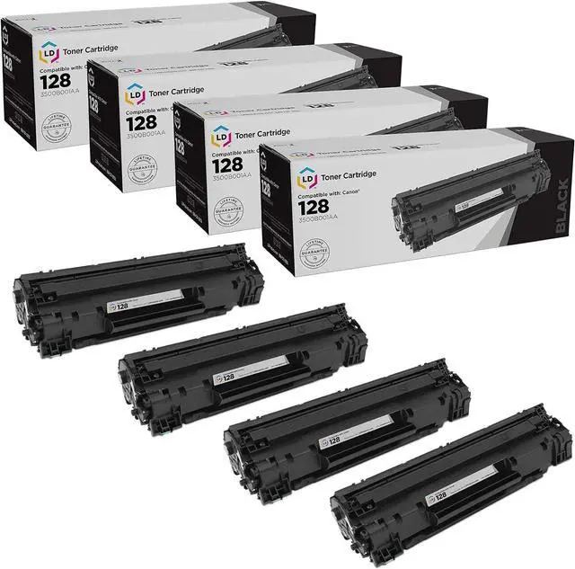 Main image of LD Compatible Toner Cartridge Replacement for Canon 128 3500B001AA (Black, 4-Pack)