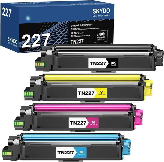 Main image of (with Chip) TN227 Toner Cartridge Compatible Replacement for Brother TN223 TN 227 TN-223 TN-227 Work with MFC-L3770CDW HL-L3270CDW HL-L3290CDW MFC-L3710CW HL-L3210CW (TN-227BK/C/M/Y, 4 Combo Pack)