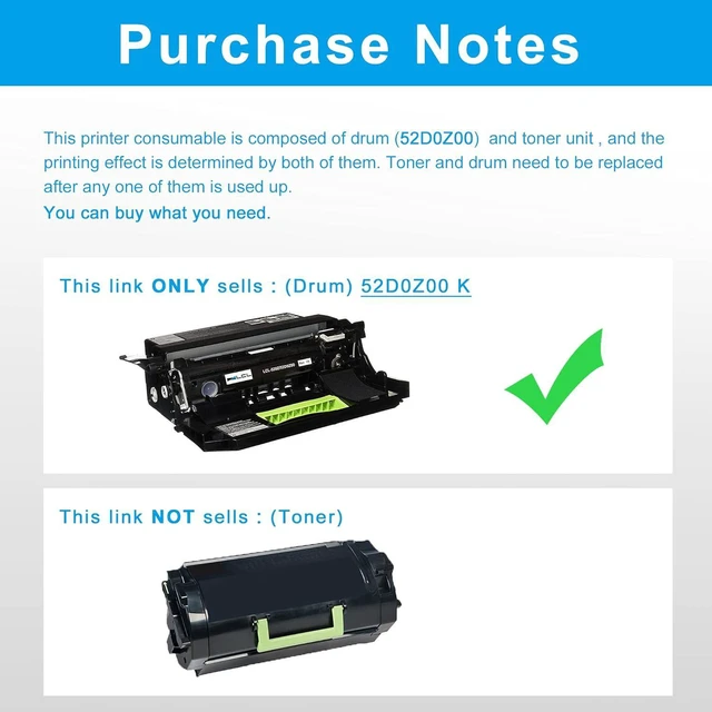 Alt view image 3 of 7 - LCL Comaptible Drum Unit for Lexmark 520Z 52D0Z00 (1-Pack Black) for Lexmark MX710 MX710DE MX710DHE MX717DE MX718D MX711 MX711DE MX711DHE MX810DE MX811DE MX812DE MS810N MS811N MS812DN MS710dn MS711dn