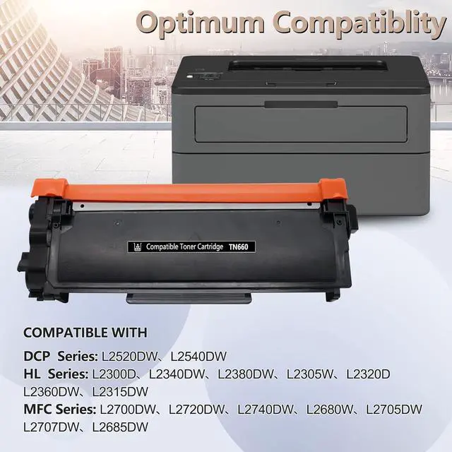 Alt view image 3 of 7 - DrPrint TN660 Toner Cartridge,Compatible for Brother TN 660 TN-660 TN630 TN-630 Toner, Use with Brother MFC-L2700DW MFC-L2740DW HL-L2300D HL-L2380DW HL-L2320D DCP-L2540DW Printers ,High Yield