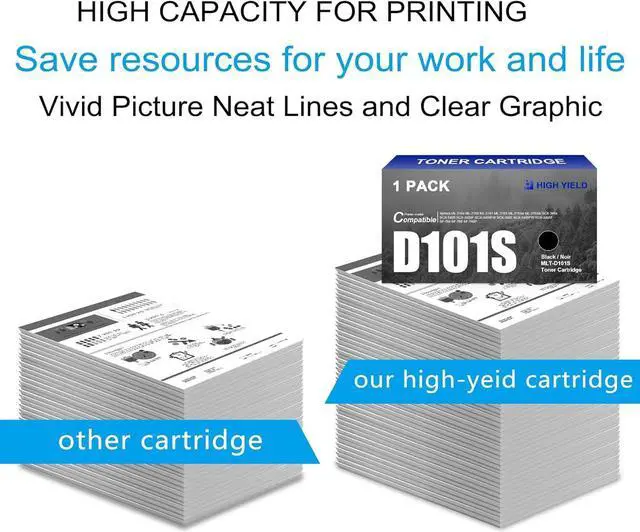 Alt view image 4 of 6 - MLT-D101S SU700A High Yield D101S Toner Cartridge Black 1,700 Pages Replacement for Samsung MLTD101S 101S Xpress ML-216x ML-2160 ML-2161 SCX-340x SCX-3400 SCX-3400F SCX-3405F SF-76x Printer Ink 1-Pack