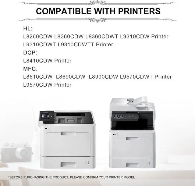 Alt view image 2 of 7 - TN431 TN431C TN431Y TN431M Toner Cartridges (Cyan, Magenta, Yellow) Replacement for Brother TN-431 3PK HL-L8260CDW HL-L8360CDW DCP-L8410CDW MFC-L8610CDW Printer - TN4313PK