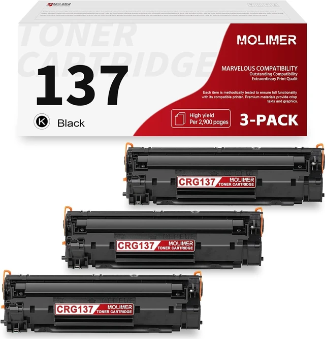 Main image of 137 Black Toner Cartridge Replacement for Canon CRG137 Toner ImageCLASS MF229dw MF227dw MF216n MF212w Printer Ink 3 Pack, 9435B001