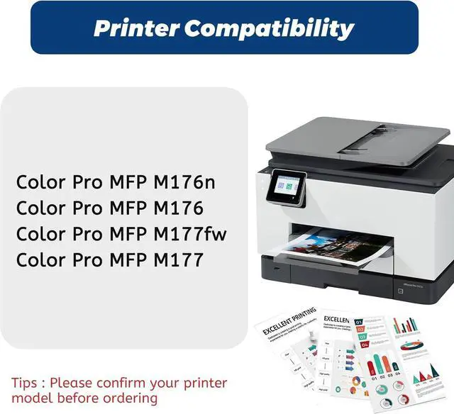 Alt view image 2 of 7 - Ennovor 130A Toner Cartridge,Compatible Replacement for HP 130 A CF350A CF351A CF352A CF353A for HP Color Laserjet Pro MFP M177fw M176n M177 M176 Printer,Black Cyan Yellow Magenta,4 Pack