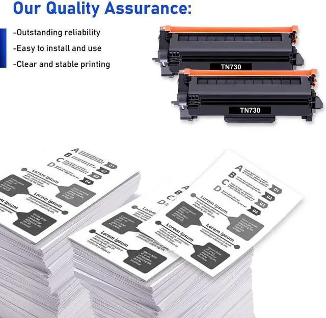 Alt view image 2 of 6 - TN-730 TN730 MFC-L2710DW Toner Cartridge: 2 Pack Black High Yield Compatible TN 730 Toner Cartridge Replacement for HL-L2395DW DCP-L2550DW HL-L2350DW MFC-L2750DW HL-L2395DW HL-L2370DW
