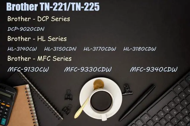 Alt view image 2 of 7 - 1 Set Ultra Toner® Compatible Replacement for Brother TN221 TN225 Toner Cartridge TN-221 TN-225 BK/C/M/Y Brother TN-221BK TN-221C TN-221M TN-221Y Brother Printer DCP-9020CDN HL-3140CW HL-3150CDN HL-3