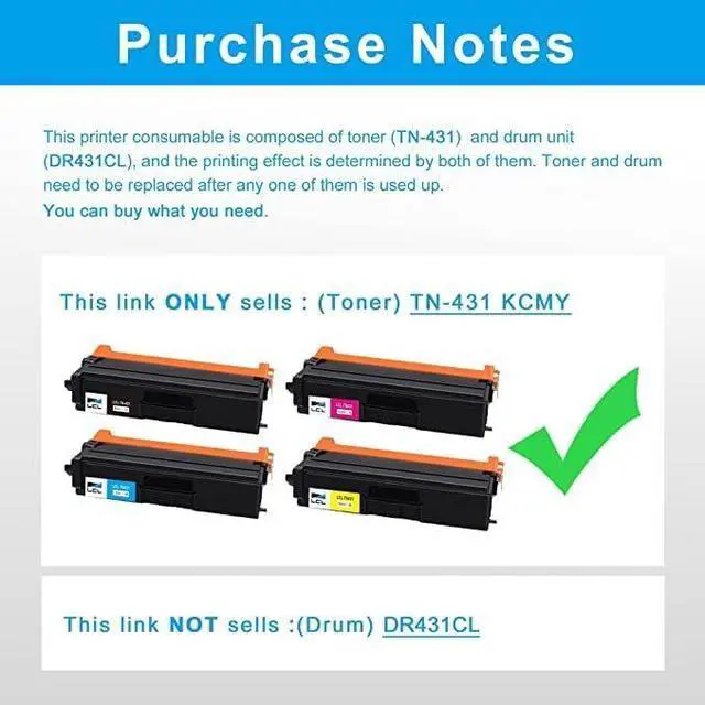 Alt view image 2 of 6 - LCL Remanufactured for Brother TN-431 TN431 TN431BK TN431C TN431M TN431Y (4-Pack, Black Cyan Magenta Yellow) Toner Cartridge for Brother DCP-L8410CDW MFC-L8690CDW MFC-L8610CDW MFC-L8900CDW HL-L8360CD