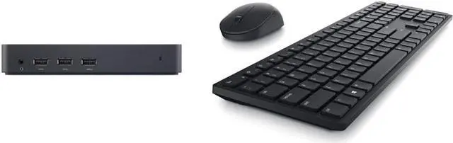 Main image of Dell USB 3.0 Ultra HD/4K Triple Display Docking Station (D3100) and Pro KM5221W Keyboard & Mouse