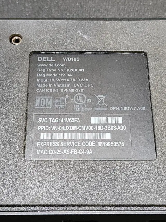Alt view image 6 of 7 - Dell Dock - WD19S 130W Power Delivery - 180W AC