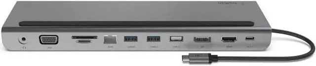 Alt view image 4 of 7 - Belkin USB C Hub, 11-in-1 Multi-Port Laptop Dock with 4K HDMI, DP, VGA, USB C Docking Station with 100W Power Delivery, USB A, Gigabit Ethernet, SD, MicroSD, 3.5mm Port for MacBook Pro, Air and More
