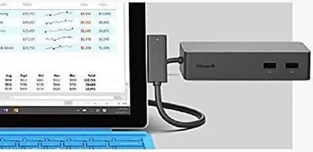 Alt view image 7 of 13 - Microsoft Surface Dock (PD9-00003) in Black with Surface Connect Cable for Surface Go, Surface Laptop, Surface Laptop 2, Surface Pro, Surface Pro 3, Surface Pro 4, Surface Pro 6, Surface Book, and