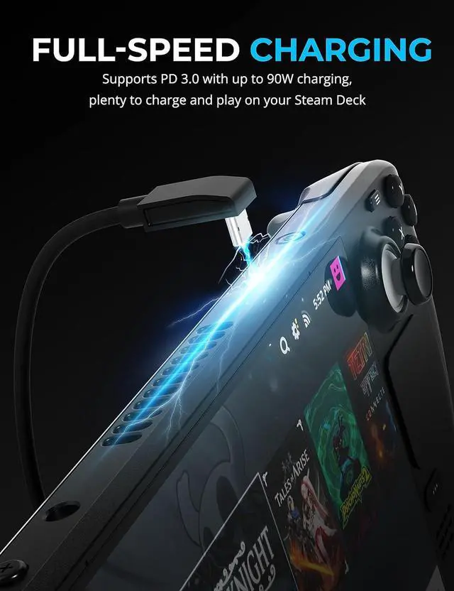 Alt view image 4 of 7 - Docking Station Compatible with Steam Deck, 7-in-1 Dock with M.2 SSD Slot, HDMI 2.0 4K@60Hz, Gigabit Ethernet, Dual USB-A 3.2 and Single USB 2.0 Ports with 90W USB-C Charging Port