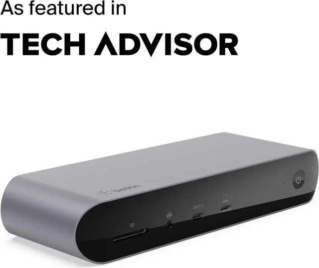 Alt view image 2 of 7 - Belkin Thunderbolt 4 Docking Station, USB-C Hub Docking Station for MacBook & Window w/ 90W Power Delivery, Single 8K or Dual 4K Display, Thunderbolt 4 Cable Included, HDMI, Ethernet, SD & Audio Ports