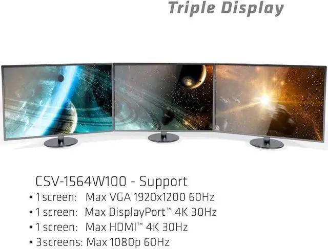 Alt view image 4 of 7 - Club3D - USB 3.2 Gen1 Type-C Triple Display Power Delivery Charging Dock with 100W Power Supply Black