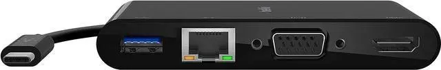 Alt view image 2 of 6 - Belkin USB C Hub, 4-in-1 MultiPort Docking Station - USB C Docking Station for iPad, iPad Mini & MacBook, Mac Mini, MacBook Air, MacBook Pro - USB-C Gigabit Ethernet, USB-A 3.0, VGA & 4K HDMI