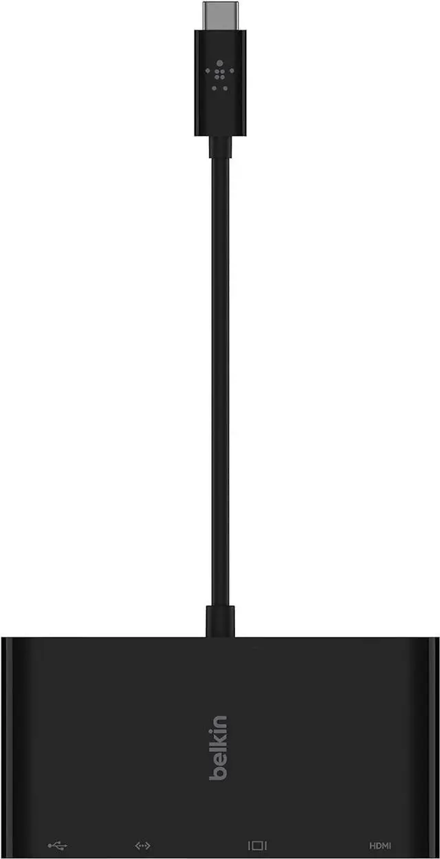 Alt view image 4 of 6 - Belkin USB C Hub, 4-in-1 MultiPort Docking Station - USB C Docking Station for iPad, iPad Mini & MacBook, Mac Mini, MacBook Air, MacBook Pro - USB-C Gigabit Ethernet, USB-A 3.0, VGA & 4K HDMI