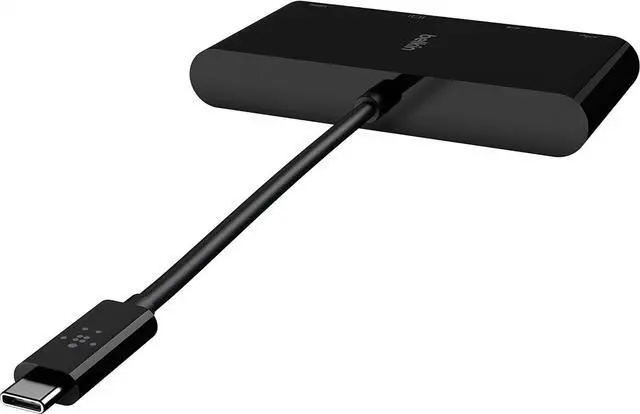 Alt view image 3 of 6 - Belkin USB C Hub, 4-in-1 MultiPort Docking Station - USB C Docking Station for iPad, iPad Mini & MacBook, Mac Mini, MacBook Air, MacBook Pro - USB-C Gigabit Ethernet, USB-A 3.0, VGA & 4K HDMI