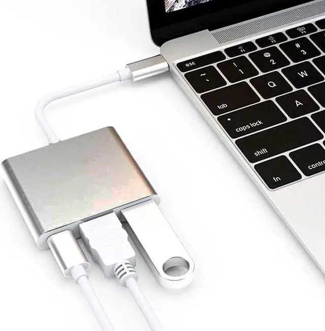 Alt view image 3 of 7 - navor Plug-and-Play 3-in-1 Adapter (HDMI Adapter USB Adapter Charging Port) 87W PD Power with Wide Compatibility, Compatible with Nintendo Switch, Thunderbolt 3 & Thunderbolt 4