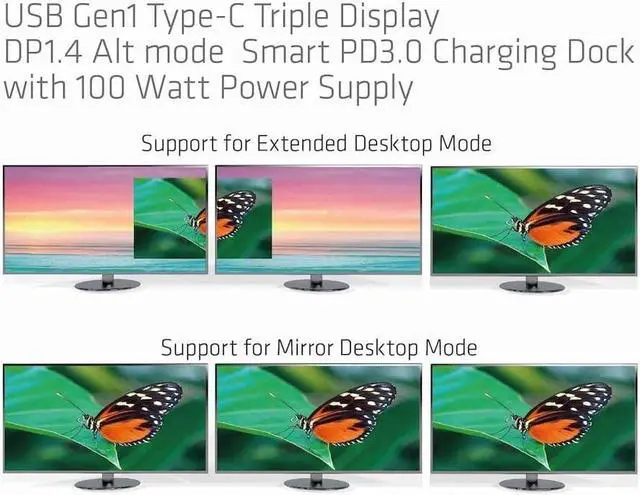 Alt view image 5 of 7 - Club 3D CSV-1565 USB Gen1 Type-C Triple Display DP1.4 Alt Mode Smart PD3.0 Charging Dock with 100 Watt Power Supply