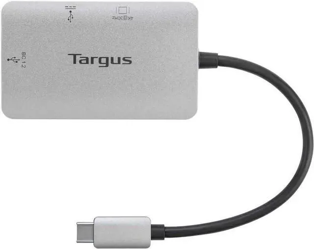 Alt view image 2 of 7 - Targus USB-C Single 4K HDMI Video Multi-Port Adapter w/100W Pass-Thru, Gray (ACA948CA)